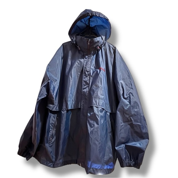 M’s Speedo XL Navy Hooded Windbreaker.  Excellent Condition. - Picture 1 of 13